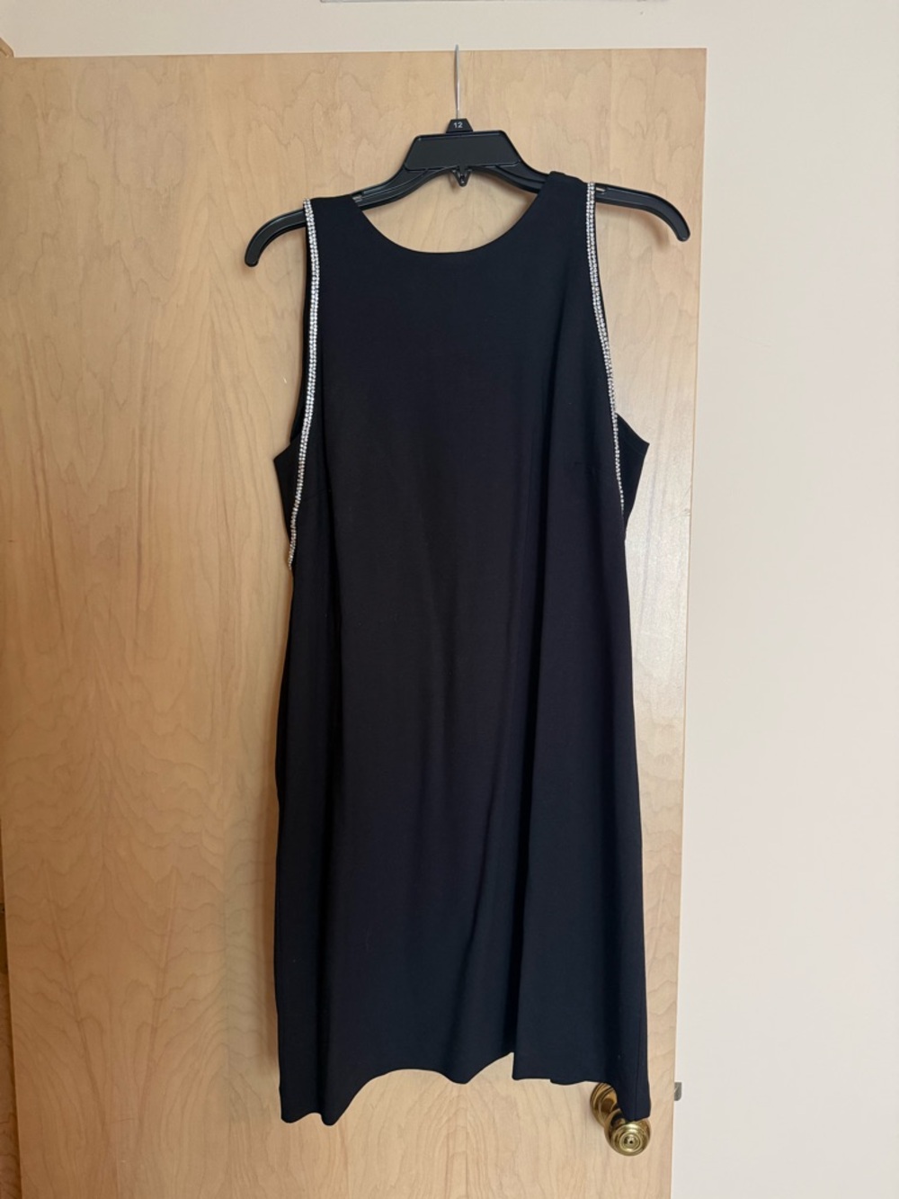 Loft Black Sleeveless Dress with Rhinestone Trim